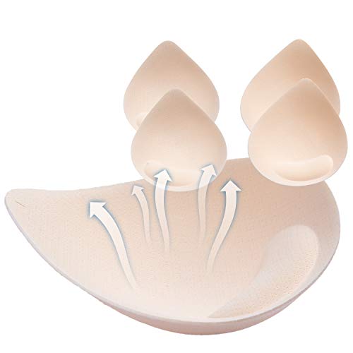 Prettywell Bra Pads Inserts, 2 Pairs Latex Bras Inserts for Sports Bras