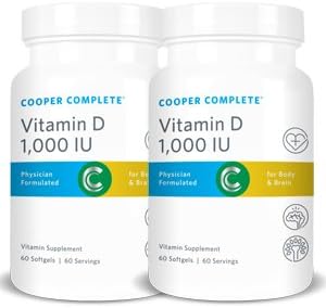 Cooper CompleteVitamin D3 25mcg (1000 IU) 60 Softgels per Bottle. Pack of 2