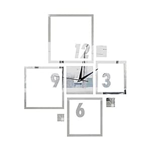 YWLINK Moderno Reloj De Pared Grande Etiqueta De Espejo 3D NúMero ...