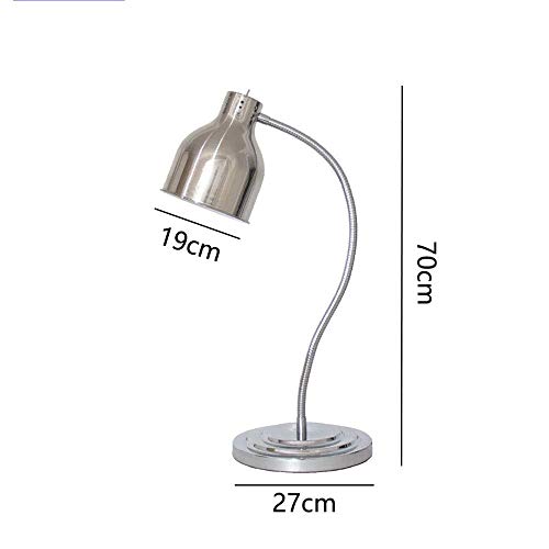 ZXT Food Warming lamp Single/Double Bulbs Buffet Display Heating Preservation Light,Commercial Portable W250 Heat Lamp (Color : Silver, Size : Single Head) - Thumbnail 4