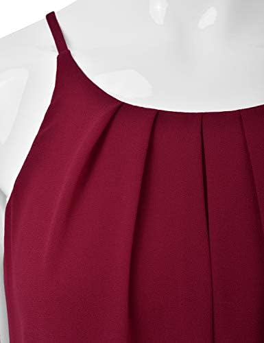 EIMIN Women's Crewneck Pleated Front Double Layered Chiffon Cami Tank Top (S-3X) 4 EIMIN Women's Crewneck Pleated Front Double Layered Chiffon Cami Tank Top (S-3X)