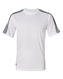 adidas A72 Mens ClimaLite 3-Stripes T-Shirt - White & Black, XL