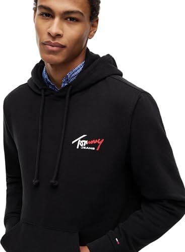 Uomo Felpa con Cappuccio Entry Sign con Tasca a Marsupio, Nero (Black), M