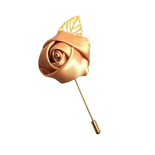 WeddingBobDIY 12Pieces/lot Groom Boutonniere Wedding Silk Rose(3.5cm) Flowers Accessories Prom Pin Man Suit Decoration Light Coffee