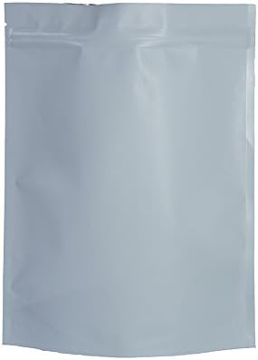 ViiPack Stand-up Zip Foil Food Storage Pouches, Coffee Bags (8oz 30 Count) (Matte White)