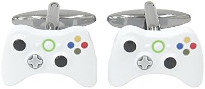 Pair of New Detailed Xbox Controller White Cuff Links presented in Chrome Gift Box