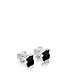 TOUS Color Earrings in Sterling Silver and Faceted Onyx, 9mm.