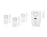 SABRE Home Wireless Alarm Kit - Loud 120 dB Siren - Easy Install - 3 Pack Window Alarm & Main Door Alarm w/Entry & Exit Delay Settings -NEW Home Mode Setting for Max Safety While Asleep at Home