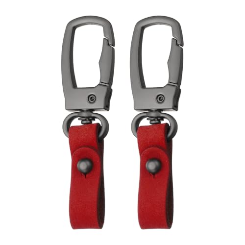HARFINGTON 2pcs Car Keychain Clip 3.3" x 0.8" Leather Key Chain… at Amazon
