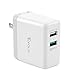 Quick Charge 3.0 Wall Charger, [QC3.0+2.4A] Dual USB Fast Charging Station Travel Power Adapter with Foldable Plug for Samsung Galaxy S8/S7/S6/Note 8, iPhone X/8/7/Plus, Huawei Mate 10