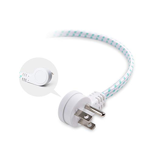 Cable Matters 2Pack Braided Low Profile Flat Power Cord 3 ft, 3 Prong (Flat Plug Extension Cord