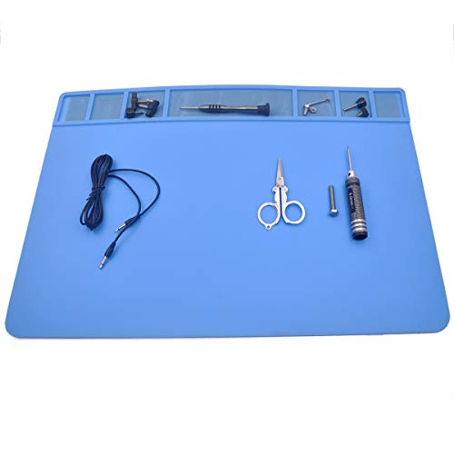 STARTRC Magnetic Heat Resistant Silicone Repair Tool Mat for Soldering Iron,Phone and Computer Repair,Gift for Techie,DIY Drone Maintenance Repair Mat 19.69 x 13.78 inch