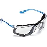 3M Safety Glasses, Virtua CCS Protective Eyewear 11872, Removable Foam Gasket, Clear Anti-Fog Lenses, Corded Ear Plug Control System