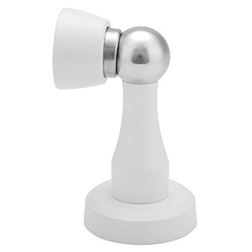 Stainless Steel Strong Magnet Door Stopper Holder Solid Door Catch Accessories with Concealing Screws Floor Mounted Design(White)