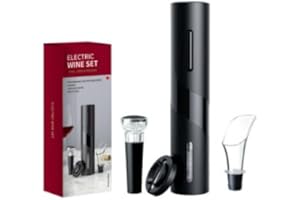 IDEALDEPOT Electric Wine Openers Set,Battery Operated,Cordless Automatic Corkscrew Opener Kit with Foil Cutter,Wine Aerator P