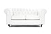 Classic Scroll Arm Tufted Bonded Leather Chesterfield 2 Seater Loveseat (White) by Divano Roma Furniture