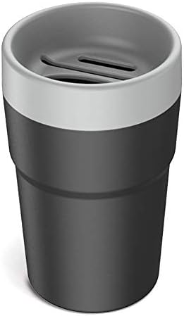 Car Bin Coin Card Cup Holder Creative Mini Plastic Cover Garbage Storage Dust Trash Can Tissue Case Multifunction for Home Car Office (Gray)