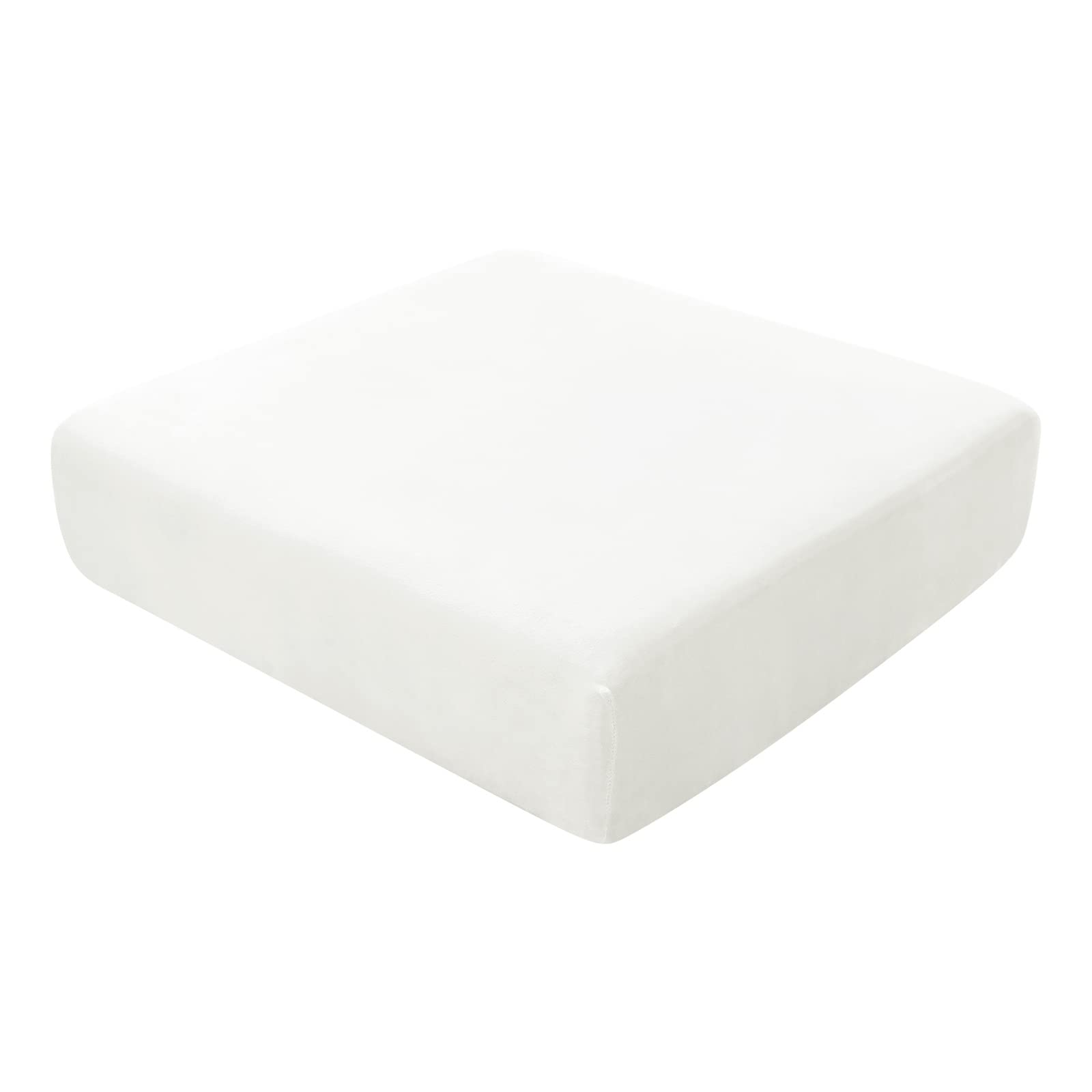 BXFUL Sofa Seat Cushion Covers, Sofa Cushion Slipcovers Stretch Velvet, Couch Cushion Covers Replacement for Individual Cushion with Elastic Fabric (1-Seater,White)