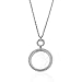 Zhenhui Vintage Ornate Magnifying Glass Long Pendant Necklace 26'' (Antique Silver)
