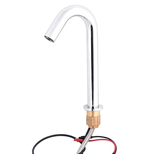 Bathroom Sink Taps, Hands Automatic Sensor Faucet, Brass Automatic Infrared Sensor Faucet Water Tap with Hose for Bathroom Basin Kitchen Sink
