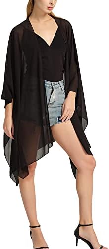 CuteSwan Women's Floral Print Chiffon Kimono Cardigan Loose Cover