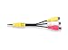 Conwork 3.5mm Stereo Male to 3 RCA Female Splitter Extension Cable for Audio Video AUX Port - 6 inch Long