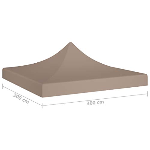 vidaXL Partyzelt Dach UV-beständig Wasserbeständig Ersatzdach Dachplane Zeltdach Ersatz Dach Plane für Gartenzelt Pavillon 3x3m Taupe 270g/m² – Bild 6