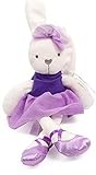 Houzini Soft Plush Ballerina Bunny Doll with a Purple Dress and Ballerina Slippers