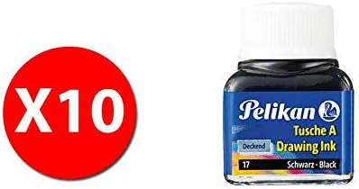 Pelikan 201665 China Drawing Ink Tusche A 10 Ml Black 523 17 Pack Of 10 Amazon Co Uk Office Products