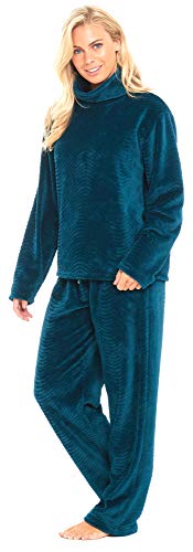 [- Slumber Hut® Ladies Fleece Pyjamas Cowl Roll Neck Loungewear Twosie Womens Pajamas PJs - Gre