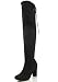 Delicious Women's Faux Suede Back Tie Over the Knee Chunky High Heel Dress Boot