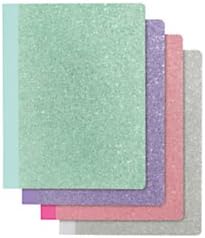 Divoga Glitter Composition Book, 7 1/2" x 9 3/4", Wide Ruled, Assorted Colors (No Color Choice), 80 Sheets
