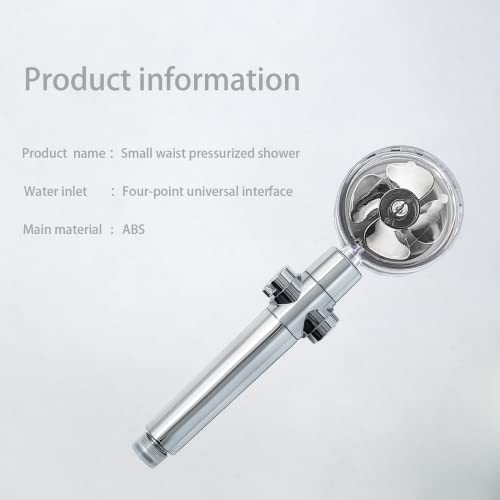 High-pressure shower, powerful shower with hose, handheld turbo-pressure propeller shower, water-saving turbofan shower with activated carbon filter and one-button pause switch, Adjust water pressure