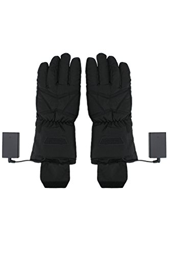 Mens Black Thermal Fleece Battery Heated Winter Gloves