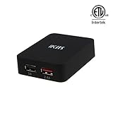 iKits (ETL Listed) 3.4A 17W Dual USB Wall Charger with Smart IC Technology, 2 Port Portable Travel Charger with Foldable Plug for iPhone 7/6s, iPad Air 2 / mini 3, Galaxy S7 / Note 5 and More