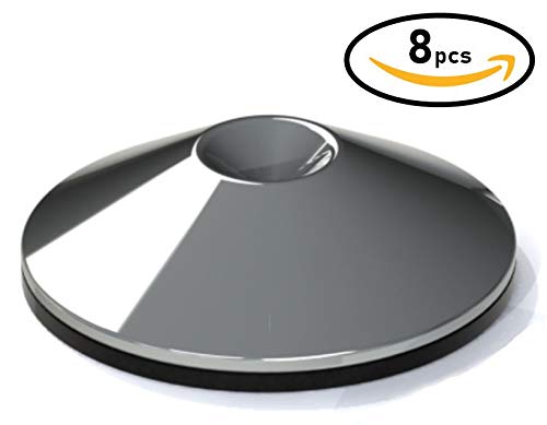 Speaker Subwoofer & HiFi Stand Isolation & Floor Protector Spike Shoes Pads Feet (8, Polished Chrome)