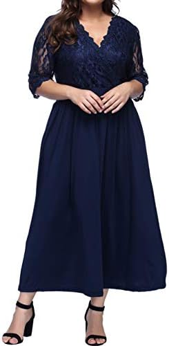 ORICSSON Women's Plus Size Retro Floral Lace Halter Ruched Off- Shoulder Wedding Hi-Low Cocktail Party Evening Dress