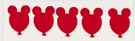 Vinyl Disney Mickey Mouse Red Balloon Head Die Cut Stickers 2.25in