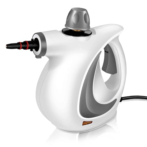 Steam Cleaner, Pressurized Multi-Surface Natural Handheld Steam Cleaner for home with 12pcs Accessories & Safety Lock – Steamer for Cleaning Home Use, Tile, Grout, Windows