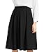 Yige Women's High Waisted A line Skirt Skater Pleated Full Midi Skirt Black US16