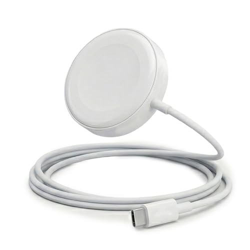 Archy Cargador para Apple Watch Magnetico Entrada Tipo C 2.5W Alta compatibilidad Series 1-9 SE Carga Rapida Y Proteccion de bateria Protege sobre Corriente y limita Temperatura Dispositivo (Blanco)