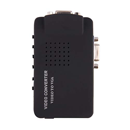 PC Laptop Composite Video TV RCA Composite S-Video AV In To PC VGA LCD Out Converter Adapter Switch Box Black US Plug - Thumbnail 2