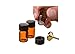 Natura Bona 2 ml (5/8 dram) Amber Glass Essential Oil Bottle with Orifice Reducer and Black Cap. Premium EO Bottles (12 Pack, Plus 1 Funnel)