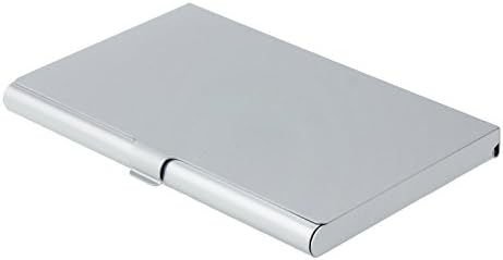 Business Card Holder, Business Card Case Stainless Steel Card Holder, Journal Name Card Book Holder (Silver)
