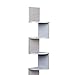Danya B. Large Rustic Decorative 5-Tier Corner Floating Wall Mount Display Shelving Unit (Gray)