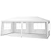 Tangkula 10'x20' Outdoor Wedding Tent, Canopy Tent 4 Walls with Window BBQ Party Outdoor Canopy Tent White
