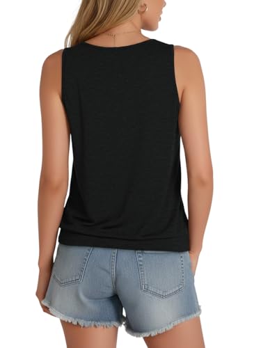 Cuptacc Top Women's Summer Sleeveless Tops Women's Tank Top V-Neck Stretch Loose Basic Tops