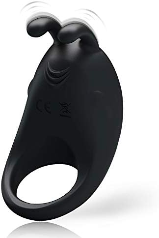 runyimao USB Waterproof Charging Flirting Tongue Vibration Ring Band Vibration Shaking Tongue P¨ºnis Ring for Women Men