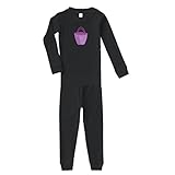 Purple Purse Cotton Long Sleeve Crewneck Unisex Infant Sleepwear Pajama 2 Pcs Set Top and Pant - Black, 5/6T