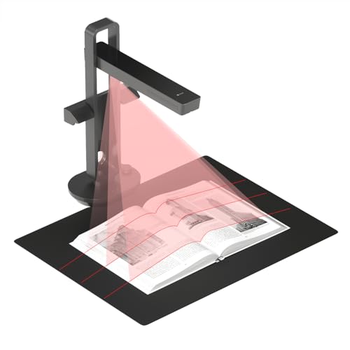 CZUR Aura Pro Portable Book Scanner Max A3 Size Document Scanner with Multilingual Recognition Lamp (OCR), Compatible with MacOS and Windows
